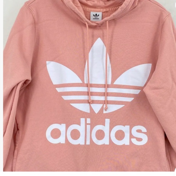Adidas Women's Trefoil Hoodie Pullover - Pink, XS, 100% Cotton, Retro Style - Picture 3 of 8